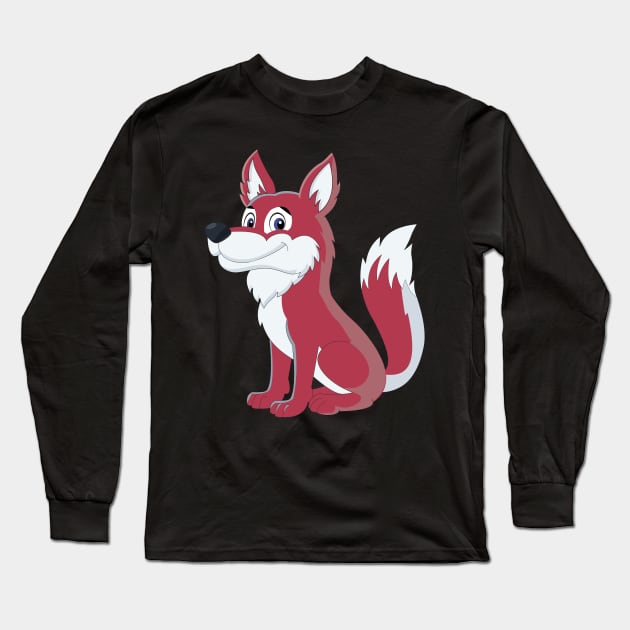 Cartoon Wolf Classic Long Sleeve T-Shirt by Okuadinya